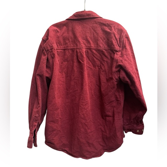 MOOSE CREEK Heavy Weight Flannel Shirt  Men's Med Shacket Jacket Burgundy EUC - Picture 4 of 12
